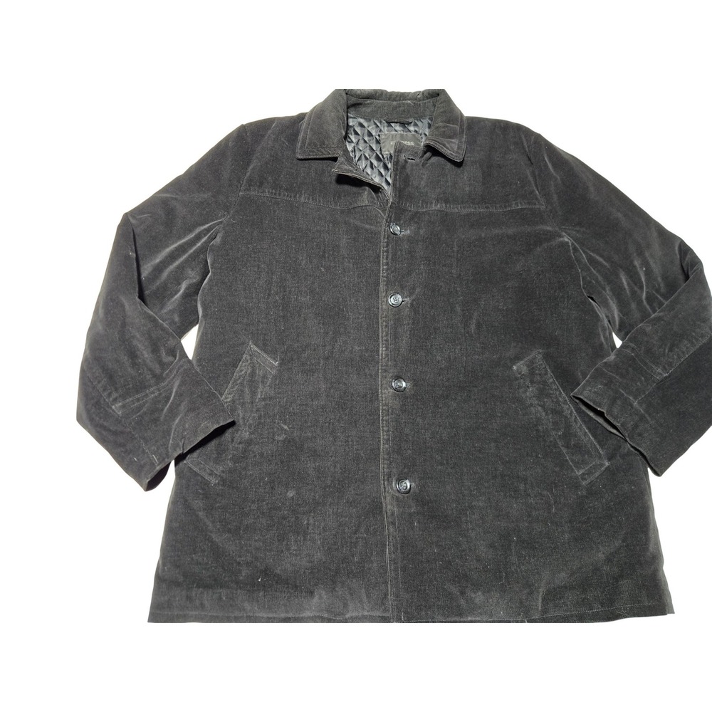 Express Black Corduroy Button Up‎ Jacket Mens XL Quilted Lined Heritage